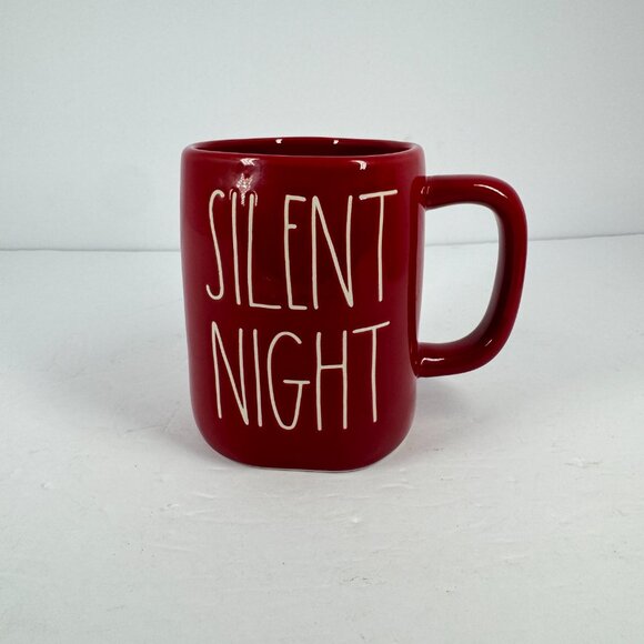 Rae Dunn Silent Night Merry & Bright Red Christmas Mug Set Holiday Coffee Cups - Picture 2 of 7